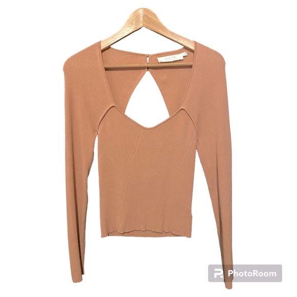 Astr the label Rosa Back Cut Bustier Sweater in color blush - Picture 3 of 6